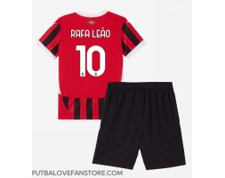 AC Milan Rafael Leao #10 Domáci Detský futbalový dres 2024-25 Krátky Rukáv (+ trenírky)